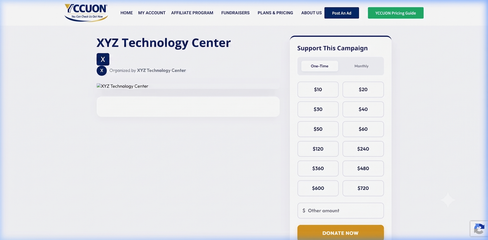 Supporter Storefront View