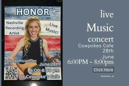 Come Enjoy Live Music At Cowpokes Café June 28th (6:00PM - 8:00PM)