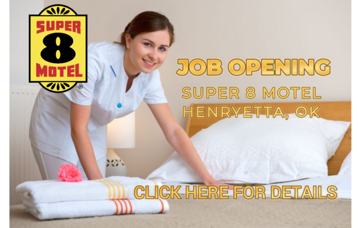 Now Hiring: Housekeeping Position – Super 8 Motel, Henryetta, OK
