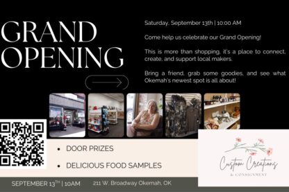 Custom Creations & Consignment – Grand Opening in Okemah