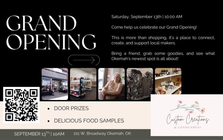 Custom Creations & Consignment – Grand Opening in Okemah